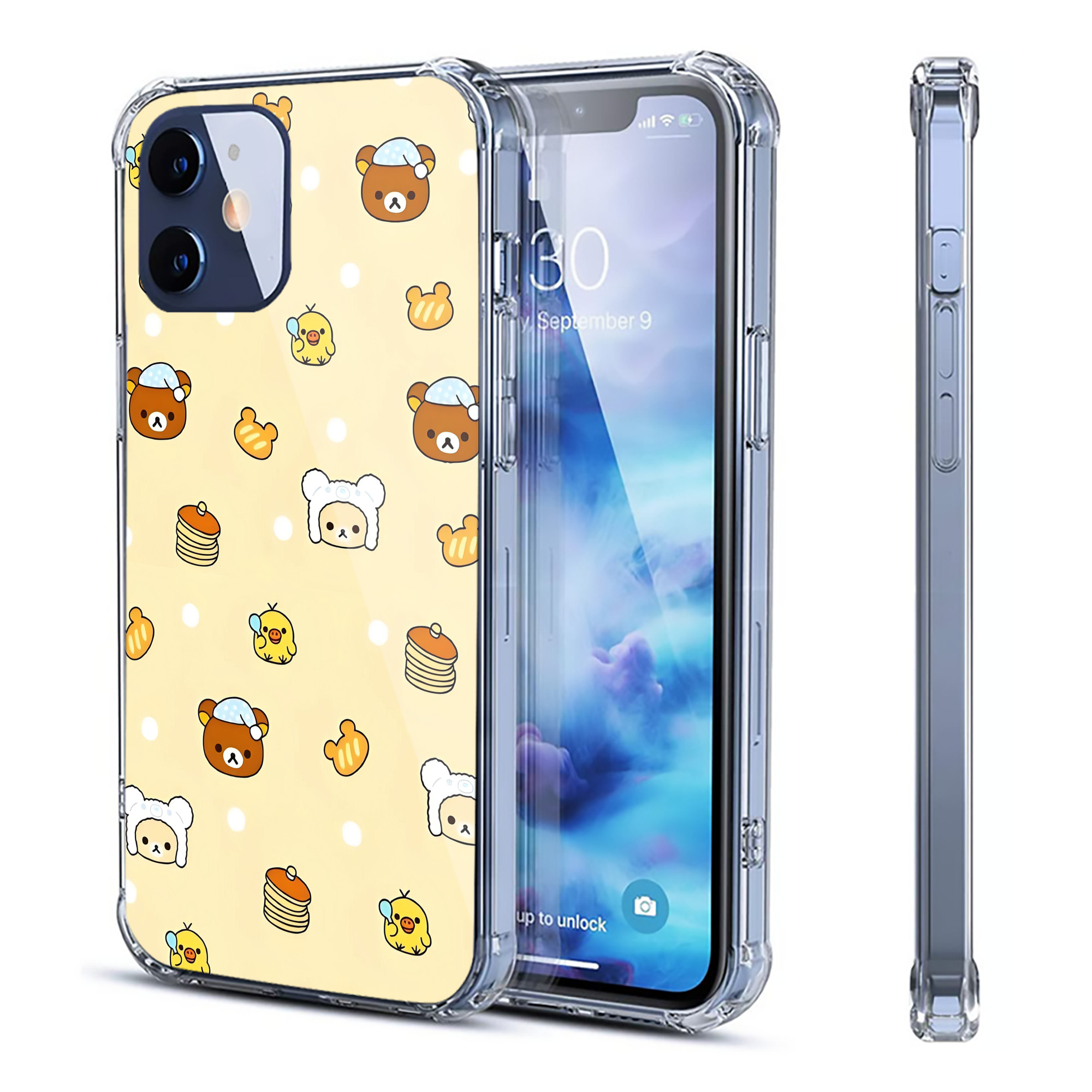 （画像用） リラックマ リラックマ キイロイトリ Rilakkuma Korilakkuma Kiiroitori 【iPhone 12シリーズ対応】透明スマホケース（クリアソフトケース）